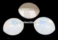 Swarovski, fancy rivoli, pure leaf, white opal, 10mm - x1