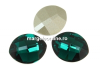 Swarovski, fancy rivoli, pure leaf, emerald, 14mm - x1