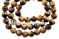Brown tiger eye, faceted round, 6.5mm