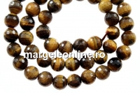 Brown tiger eye, faceted round, 4.5mm