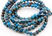 Margele jasp calsilica albastra, rotund, 8.5mm