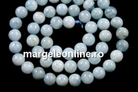 Margele acvamarin natural, rotund , 6mm