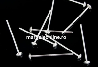 Headpin, 925 sterling silver, 25mm - x5