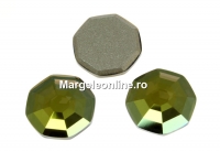 Swarovski, cabochon solaris, iridescent green, 10mm - x1