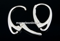 Click earring findings, 925 silver rhodium plated, 18mm - x1pair