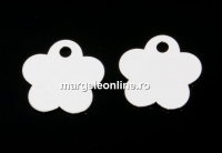 Charm for engrave, flower, 925 silver, 8mm  - x1