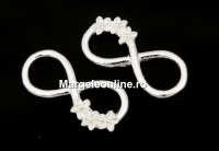 Link, infinity with flowers, 925 silver, 17mm - x1