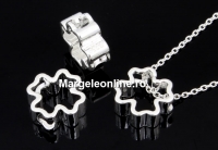 Pendant, clover, 925 silver, 10.5mm - x1
