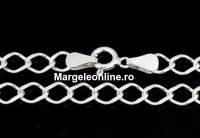 Chain, big jump rings, 925 silver, 50cm - x1