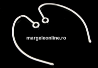 Earring findings, 925 silver rhodium plated, 26.5mm - x1pair