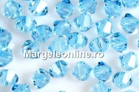 Swarovski, margele bicone, aquamarine, 3mm - x20