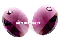 Swarovski, oval pendant, amethyst, 8mm - x2