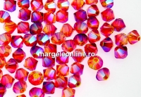 Swarovski, margele bicone, fireopal AB2x, 4mm - x20