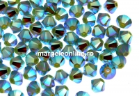 Swarovski, margele bicone, pacific opal AB2x, 4mm - x20