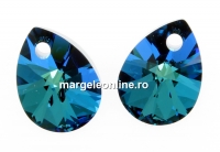 Swarovski, drop pendant, bermuda blue, 12mm - x2
