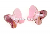 Swarovski, margele fluture, antique pink, 10mm - x2