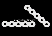 Spacer, 5 strands, 925 silver, 17mm - x2