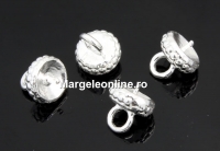 Pendant base, 925 silver, 6mm - x1