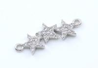 Link stelute cu cristale, argint 925 placat cu rodiu, 20mm  - x1