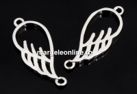 Link, wing, 925 silver rhodium plated, 23mm  - x1
