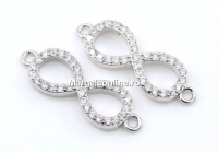 Link, infinity, 925 silver rhodium plated, 20mm  - x1