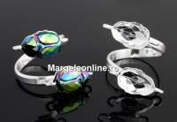 Baza inel ag925, pt. margele Swarovski scarab de 12mm, 5728 - x1