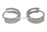 Tortite cercei cu cristale, argint 925 placat cu rodiu, 12mm - x1per