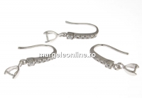 Cercei cu cristale argint 925 placat cu rodiu, 15mm - x1per