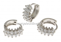 Cercei cu cristale argint 925 placat cu rodiu, 14mm - x1per