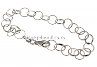 Bracelet, 925 silver rhodium plated, 20cm - x1