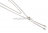 Baza colier pentru linkuri, argint 925 placat cu rodiu, 70cm - x1