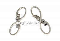 Link, infinity, 925 silver rhodium plated, 17mm  - x1