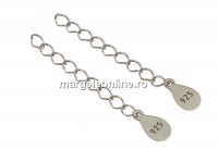 Chain, for extension, 925 silver rhodium plated, 38mm - x1