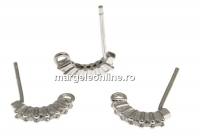 Tortite cercei cu cristale, argint 925 placat cu rodiu, 15mm - x1per