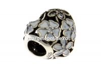 Margele decor, argint 925 placat cu rodiu, 11x10.5mm - x1