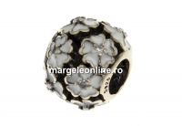 Margele decor, argint 925 placat cu rodiu, 11x10mm - x1