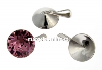 Baza pandantiv argint 925 placat cu rodiu, chaton 13mm - x1
