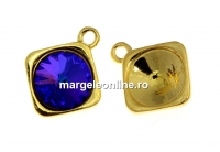 Pendant base, 925 silver gold plated, rivoli 8mm - x1