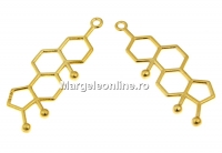 Pendant, masculine symbol, gold plated-925 silver, 38mm  - x1