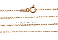Lant zale ovale, argint 925 placat cu aur roz, 45cm - x1