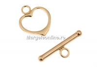 Incuietoare toggle, argint 925 placat cu aur roz, 15x18mm - x1