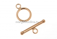 Toggle clasp, rose gold-plated 925 silver, 17.5mm - x1
