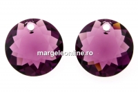 Swarovski, pandantiv chaton, amethyst, 8mm - x2