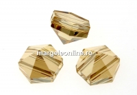 Swarovski, margele, tinta hexagonala, golden shadow, 7.5mm - x2