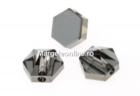 Swarovski, margele, tinta hexagonala, silver night, 5.5mm - x4