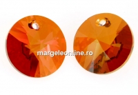 Swarovski, rivoli pendant, copper, 8mm - x4