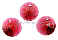 Swarovski, pand. rivoli, scarlet silver patina, 8mm - x4