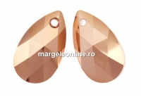 Swarovski, pandantiv picatura, rose gold 2x, 22mm - x1