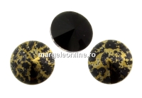 Swarovski, rivoli, jet gold patina, 8mm - x2