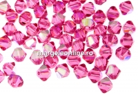 Swarovski, margele bicone, rose aurore boreale, 4mm - x20